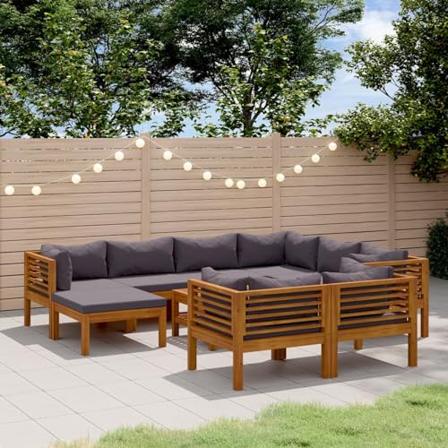 Homgoday Gartenmöbel-Set 10-teilig mit Kissen aus massivem Akazienholz, Schlafsofa, modernes Sofa, Wohnzimmer, Sofa, Outdoor-Möbel Homgoday Gartenmöbel-Set 10-teilig mit Kissen aus massivem Akazienholz, Schlafsofa, modernes Sofa, Wohnzimmer, Sofa, Outdoor-Möbel von Homgoday