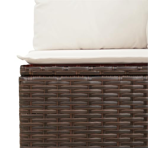 Homgoday Gartenmöbel Set Terrassenmöbel 3-teiliges Garten Sofa Set mit Kissen Braun Poly Rattan von Homgoday