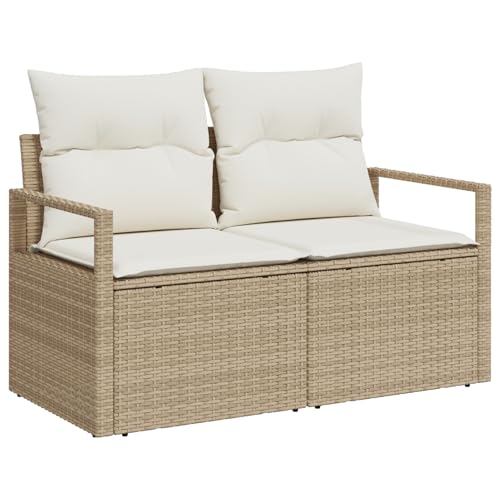 Homgoday Gartenmöbel Set Terrassenmöbel 9-teiliges Garten Sofa Set mit Kissen braun Poly Rattan von Homgoday