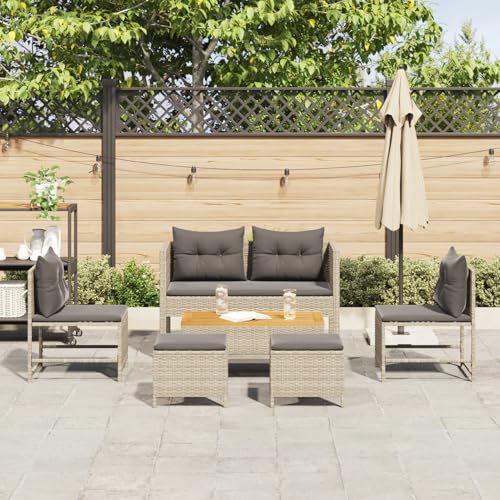 Homgoday Gartenmöbel Set Terrassenmöbel Garten-Sofa-Set Hellgrau und Dunkelgrau von Homgoday
