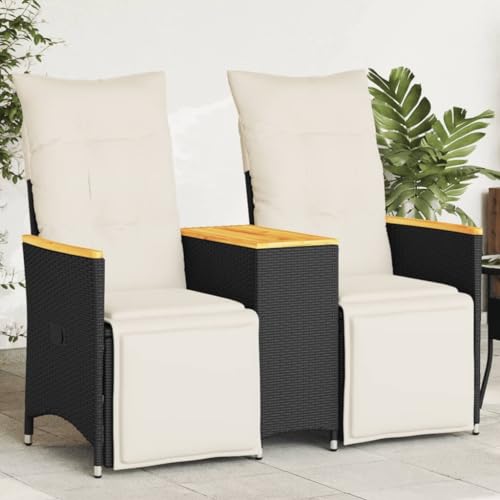 Homgoday Gartensofa 2-Sitzer Verstellbar mit Tisch Schwarz Poly RattanGartenlounge Set Balkonsofa Lounge Sofa Gartenmöbel Gartensofa Loungesofa Terrassensofa Sitzgruppe Homgoday Gartensofa 2-Sitzer Verstellbar mit Tisch Schwarz Poly RattanGartenlounge Set Balkonsofa Lounge Sofa Gartenmöbel Gartensofa Loungesofa Terrassensofa Sitzgruppe von Homgoday