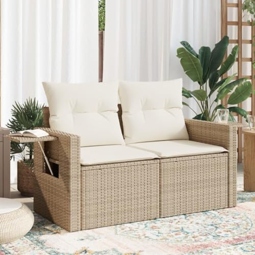 Homgoday Gartensofa 2-Sitzer mit Kissen Balkonmöbel Terrassensofa Balkonsofa Loungesofa Gartenlounge Gartenmöbel Terrassenmöbel mit Klappbare Beistelltisch Poly Rattan Beige und Cremeweiß Homgoday Gartensofa 2-Sitzer mit Kissen Balkonmöbel Terrassensofa Balkonsofa Loungesofa Gartenlounge Gartenmöbel Terrassenmöbel mit Klappbare Beistelltisch Poly Rattan Beige und Cremeweiß von Homgoday