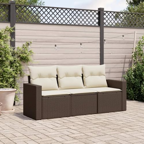 Homgoday Gartensofa 3-Sitzer mit Kissen Gartenlounge Sofa Mit Stauraum Gartenmöbel Sitzgruppe Loungesofa Balkonsofa Balkonmöbel Gartensofa Terrassensofa Braun Poly Rattan Homgoday Gartensofa 3-Sitzer mit Kissen Gartenlounge Sofa Mit Stauraum Gartenmöbel Sitzgruppe Loungesofa Balkonsofa Balkonmöbel Gartensofa Terrassensofa Braun Poly Rattan von Homgoday
