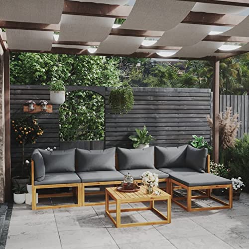 Homgoday Gartensofa-Set 6-teilig mit Kissen aus massivem Akazienholz, Sofas für den Außenbereich, Schlafsofa, Wohnzimmer, Sofa, Garten, Wohnzimmer, Terrasse, Außenbereich Homgoday Gartensofa-Set 6-teilig mit Kissen aus massivem Akazienholz, Sofas für den Außenbereich, Schlafsofa, Wohnzimmer, Sofa, Garten, Wohnzimmer, Terrasse, Außenbereich von Homgoday
