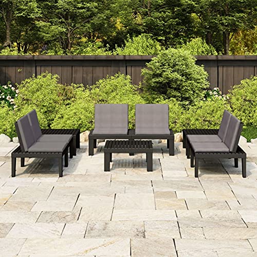 Homgoday Gartensofa-Set mit Kissen, 6 Stück, aus Kunststoff, grau, Möbel-Set für Schlafsofa, Wohnzimmer, Sofa, modernes Sofaset für den Außenbereich, Outdoor-Möbel Homgoday Gartensofa-Set mit Kissen, 6 Stück, aus Kunststoff, grau, Möbel-Set für Schlafsofa, Wohnzimmer, Sofa, modernes Sofaset für den Außenbereich, Outdoor-Möbel von Homgoday