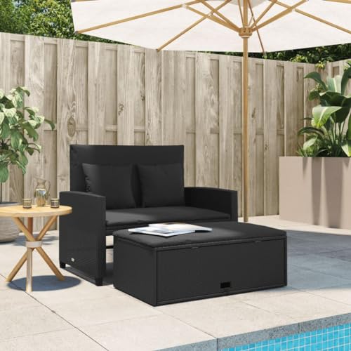 Homgoday Gartensofa mit Kissen 2-Sitzer Terrassensofa Lounge Sofa Fußhocker Sitzgruppe Gartenbank Bank Rattansofa Gartenmöbel Terrassenmöbel Schwarz Poly Rattan Homgoday Gartensofa mit Kissen 2-Sitzer Terrassensofa Lounge Sofa Fußhocker Sitzgruppe Gartenbank Bank Rattansofa Gartenmöbel Terrassenmöbel Schwarz Poly Rattan von Homgoday