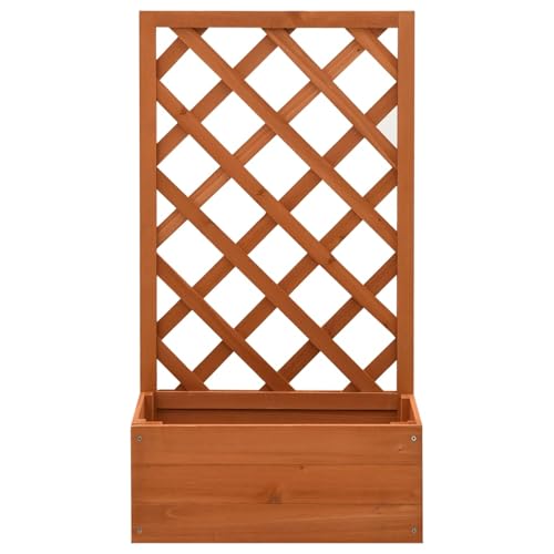 Homgoday Gartenspalier-Pflanzgefäß aus Tannenholz mit Blumenkasten, für Kletterpflanzen, 50 x 25 x 90 cm Model314830 von Homgoday