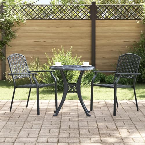 Homgoday Gartenstühle 2 Stück Stapelbar Anthrazit Stahl Gartenstuhl Gartensessel Garten Essstühle Balkonstühle Stuhlset Balkonstuhl Gartenmöbel Terrassenstühle von Homgoday