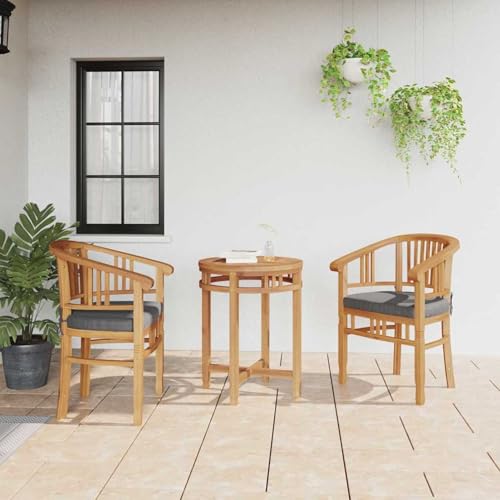 Homgoday Gartenstühle 2 pcs Braun 63 x 58 x 89 cm Teak-Massivholz Gartenstuhl Model42008385 von Homgoday