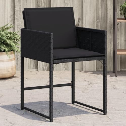 Homgoday Gartenstühle mit Kissen 4 STK. Schwarz Poly Rattan Gartenstuhl Model365001 Homgoday Gartenstühle mit Kissen 4 STK. Schwarz Poly Rattan Gartenstuhl Model365001 von Homgoday