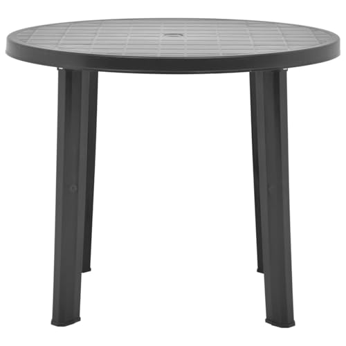 Homgoday Gartentisch Anthrazit 89 cm Kunststoff Partytisch Model48807 von Homgoday