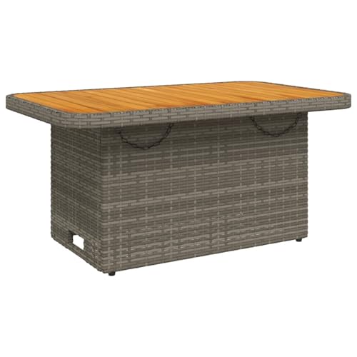 Homgoday Gartentisch Grau 90x55x71 cm Poly Rattan und Akazienholz Partytisch Model368276 Homgoday Gartentisch Grau 90x55x71 cm Poly Rattan und Akazienholz Partytisch Model368276 von Homgoday