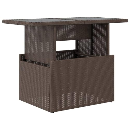 Homgoday Gartentisch mit Glasplatte Braun 100x55x73 cm Poly Rattan Partytisch Model366208 Homgoday Gartentisch mit Glasplatte Braun 100x55x73 cm Poly Rattan Partytisch Model366208 von Homgoday