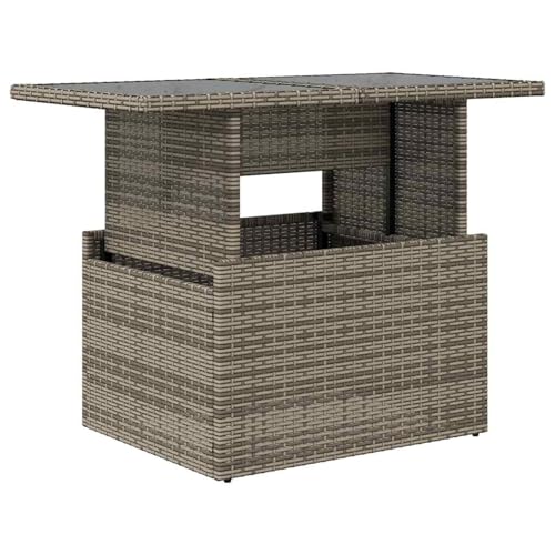 Homgoday Gartentisch mit Glasplatte Grau 100x55x73 cm Poly Rattan Partytisch Model366121 Homgoday Gartentisch mit Glasplatte Grau 100x55x73 cm Poly Rattan Partytisch Model366121 von Homgoday