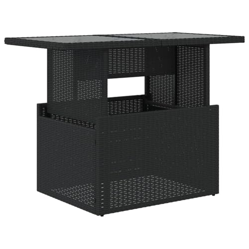 Homgoday Gartentisch mit Glasplatte Schwarz 100x55x73 cm Poly Rattan Partytisch Model365970 Homgoday Gartentisch mit Glasplatte Schwarz 100x55x73 cm Poly Rattan Partytisch Model365970 von Homgoday