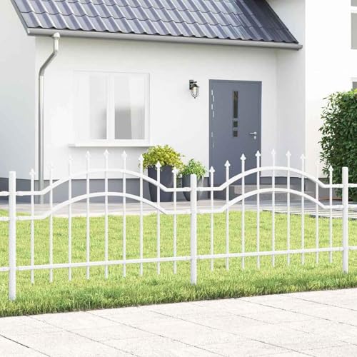 Homgoday Gartenzaun Weiß 115 cm Pulverbeschichteter Stahl Zaun Model42003968 Homgoday Gartenzaun Weiß 115 cm Pulverbeschichteter Stahl Zaun Model42003968 von Homgoday