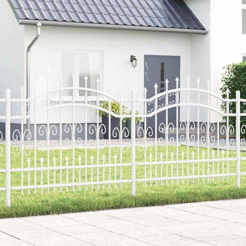 Homgoday Gartenzaun Weiß 140 cm Pulverbeschichteter Stahl Zaun Model42003974 Homgoday Gartenzaun Weiß 140 cm Pulverbeschichteter Stahl Zaun Model42003974 von Homgoday