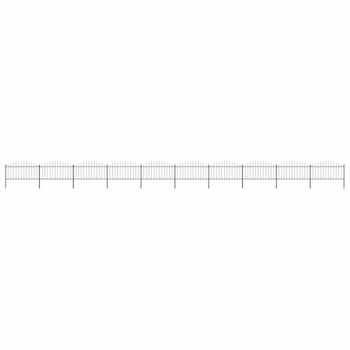 Homgoday Gartenzaun mit Speerspitzen Stahl (1,25-1,5) x 17 m Schwarz Model277739 von Homgoday