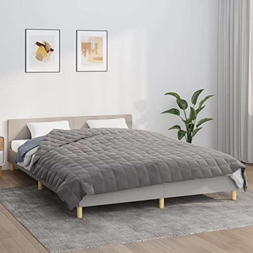 Homgoday Gewichtete Decke Grau 200x200 cm 13 kg Stoff, Möbeldekor Warme und Bequeme Decke, Hochwertige Decke Model350779 von Homgoday