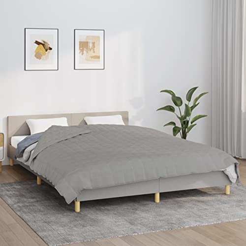 Homgoday Gewichtsdecke aus grauem Stoff, 200 x 200 cm, 13 kg, Decken für Haus und Garten von Homgoday