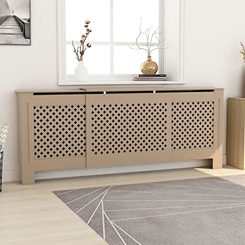 Homgoday Heizkörperverkleidung Heizkörperabdeckung Heizkörper Abdeckung Heizkörper Hülle Lamellen-Design für Zuhause Wohnzimmer Büro Flur Schlafzimmer 205 cm MDF von Homgoday