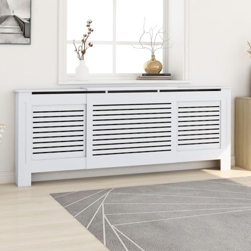 Homgoday Heizkörperverkleidung Heizkörperabdeckung modern horizontalen Lamell Heizkörper Radiator Abdeckung für Wohnzimmer/Schlafzimmer/Küche Weiß 205 x 20.5 x 81.5 cm MDF Homgoday Heizkörperverkleidung Heizkörperabdeckung modern horizontalen Lamell Heizkörper Radiator Abdeckung für Wohnzimmer/Schlafzimmer/Küche Weiß 205 x 20.5 x 81.5 cm MDF von Homgoday