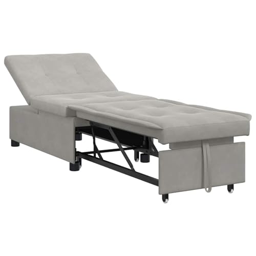 Homgoday Hellgraues 3-in-1 Schlafsofa, ideal für kleine Räume, max. 120 kg, 67 x 103 x 38 cm Model42008608 von Homgoday