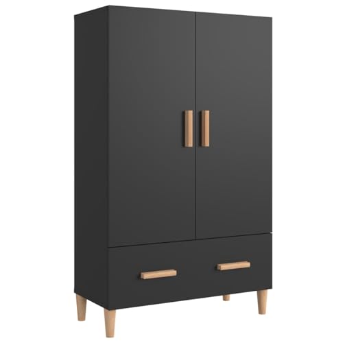 Homgoday Highboard Schwarz 70x31x115 cm Holzwerkstoff Kommode Model812529 von Homgoday