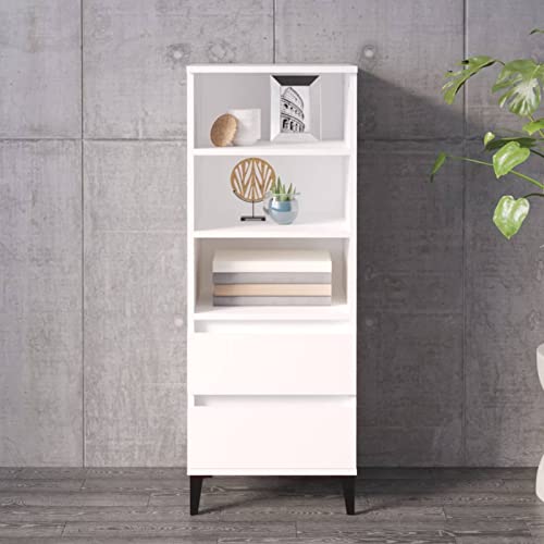 Homgoday Highboard Weiß 40x36x110cm Holzwerkstoff Hochschrank Buffetschrank Hochschrank Anrichte Wohnzimmermöbel Konsolenschrank Display Freistehende Aufbewahrungseinheit 713 Möbel von Homgoday