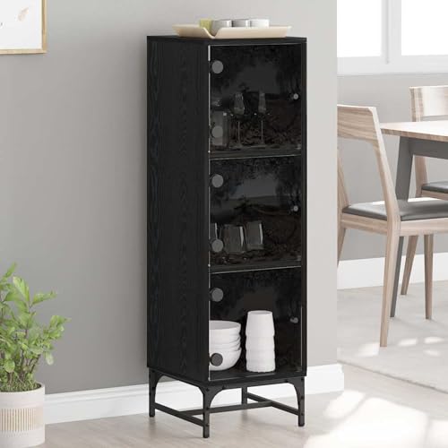 Homgoday Hochboard Schwarze Eiche 35 x 37 x 117 cm Holzwerkstoff Highboard Model883539 Homgoday Hochboard Schwarze Eiche 35 x 37 x 117 cm Holzwerkstoff Highboard Model883539 von Homgoday