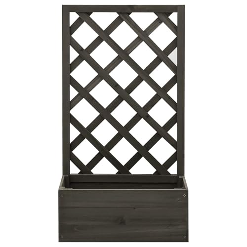 Homgoday Holz-Gartenspalier mit Blumenkasten, robust für Kletterpflanzen, 50x25x90 cm Model314831 von Homgoday