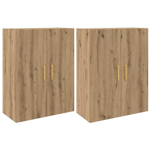 Homgoday Holzwerkstoff Wand-Schrank Eiche handwerklich 69.5x35x90cm mit Tür - Modern Chic & Platzsparend Model3394513 von Homgoday