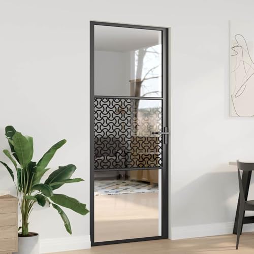 Homgoday Innentür Schwarz 83 x 201.5 cm Gehärtetes Glas, Aluminium Innentüren Model42012450 Homgoday Innentür Schwarz 83 x 201.5 cm Gehärtetes Glas, Aluminium Innentüren Model42012450 von Homgoday