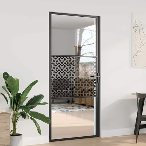 Homgoday Innentür Schwarz 93 x 201.5 cm Gehärtetes Glas, Aluminium Innentüren Model42012451 Homgoday Innentür Schwarz 93 x 201.5 cm Gehärtetes Glas, Aluminium Innentüren Model42012451 von Homgoday