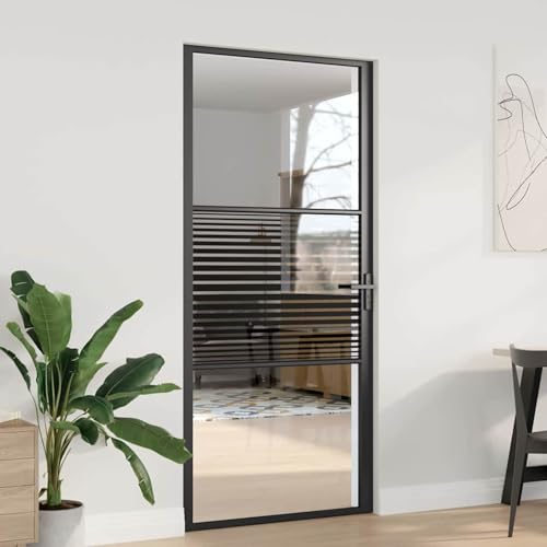 Homgoday Innentür Schwarz 93 x 201.5 cm Gehärtetes Glas, Aluminium Innentüren Model42012455 Homgoday Innentür Schwarz 93 x 201.5 cm Gehärtetes Glas, Aluminium Innentüren Model42012455 von Homgoday