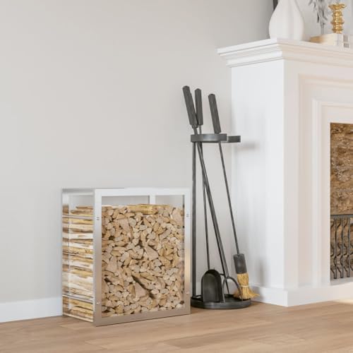 Homgoday Kaminholzregal 50x28x56cm Edelstahl Kaminholzregal Kaminholz Lagerregal Regal Belüftung Metall Log Store Halter für Außen oder Innen Holzständer Haus & Garten von Homgoday