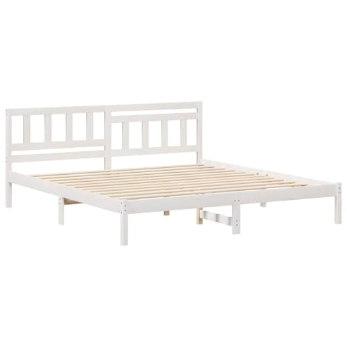 Homgoday Kiefer Holzbett mit klassischem Charme & modernem Stil - Einfach zu pflegen & stabil Model872222 von Homgoday