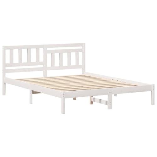Homgoday Kiefer Holzbett mit klassischem Charme & modernem Stil - Einfach zu pflegen & stabil Model872225 von Homgoday