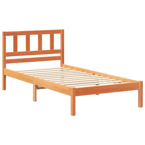 Homgoday Kiefer Holzbett mit klassischem Charme & modernem Stil - Einfach zu pflegen & stabil Model872253 von Homgoday