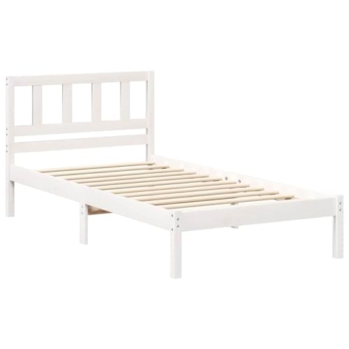 Homgoday Kiefer Holzbett mit klassischem Charme & modernem Stil - Einfach zu pflegen & stabil Model872255 von Homgoday