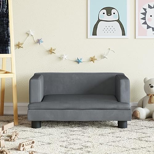 Homgoday Kindersofa Kindercouch Msinisofa Kindersessel Kindersofa Sofa Sessel Sitzmöbel Kinder Sofa für Kinderzimmer Kindermöbel Dunkelgrau 60x40x30 cm Samt von Homgoday