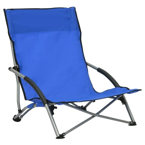 Homgoday Klappbare Strandstühle 2 STK. Blau Stoff Klappstuhl Model312488 von Homgoday