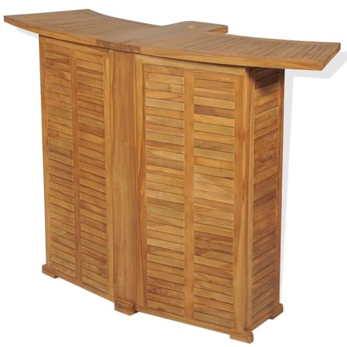 Homgoday Klappbarer Bartisch 155x53x105 cm Teak Massiv Stehtisch Model43804 von Homgoday