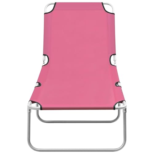 Homgoday Klappliege Stahl und Stoff Rosa Gartenstuhl Model310330 von Homgoday