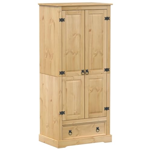 Homgoday Kleiderschrank Corona 76x50x170 cm Massivholz Kiefer Kleiderschrank Model4002768 von Homgoday