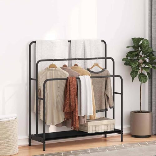 Homgoday Kleiderst?nder Schwarze Eiche 90 x 30 x 100,5 cm Holzwerkstoff Kleiderbügel T?glicher Haushalt Model879941 von Homgoday