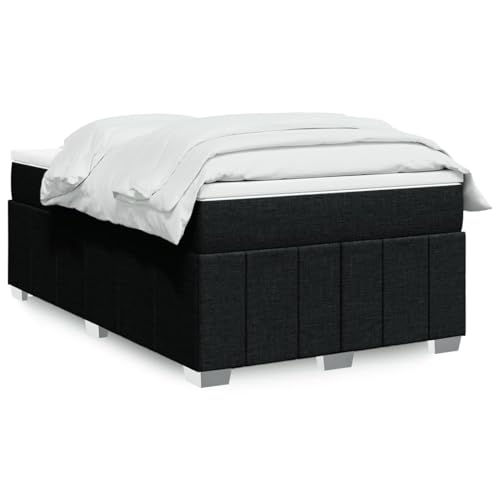 Homgoday Kniebandage Feder mit Matratze Schwarz 120x200 cm Stoff Bett Bettgestell Modern Struktur Wohnzimmer Schlafzimmer Modell 3285465IT von Homgoday
