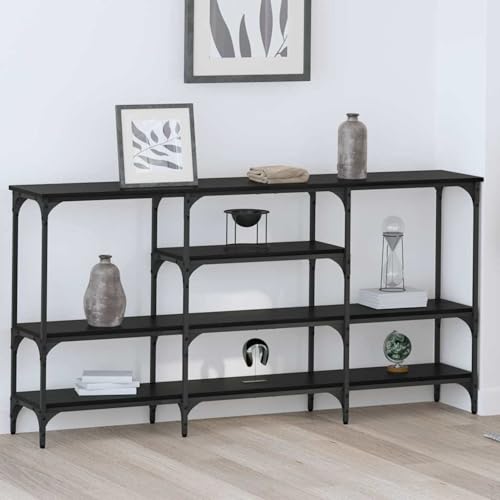 Homgoday Konsolentisch Schwarze Eiche 160 x 29 x 80 cm Holzwerkstoff Konsolentisch Model883558 von Homgoday
