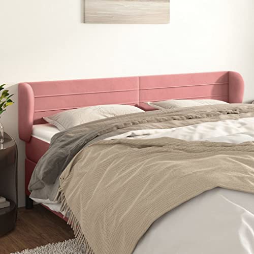 Homgoday Kopfteil aus Samt, Rosa, 163 x 23 x 78/88 cm, Kopfteil für Schlafzimmer, einfache Installation Homgoday Kopfteil aus Samt, Rosa, 163 x 23 x 78/88 cm, Kopfteil für Schlafzimmer, einfache Installation von Homgoday