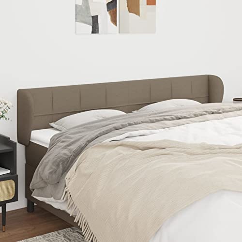Homgoday Kopfteil aus Stoff, Taupe, 203 x 23 x 78/88 cm, Kopfteil aus Kunstleder oder Stoff, einfach zu installieren von Homgoday